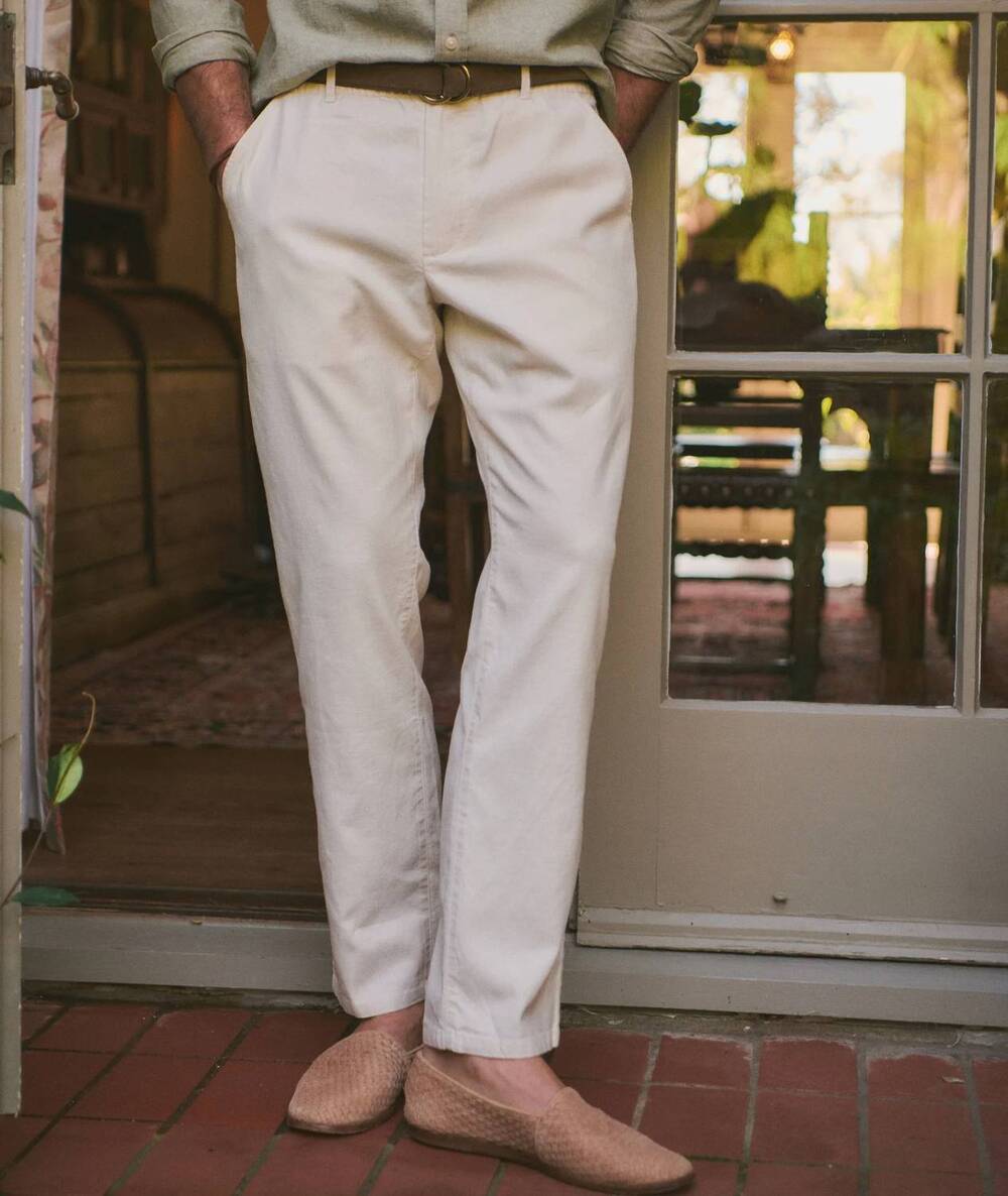 NEW MARINE LAYER saturday hemp chino in natural
